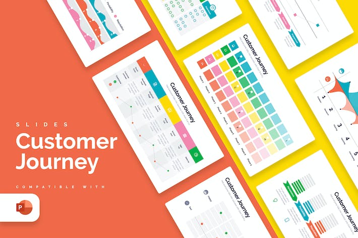 营销客户旅程分析信息图表PPT模板 - 顶尖PPT