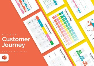 营销客户旅程分析信息图表PPT模板 - 顶尖PPT