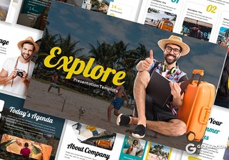 30页旅游度假景点介绍旅游公司活动促销展示PPT模板5种主题配色 - 顶尖PPT