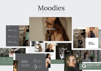 30页极简摄影图片模特写真展示PPT模板 - 顶尖PPT