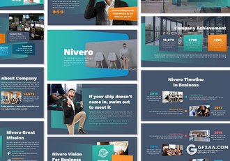 30页蓝绿配色商务风格企业介绍宣传多用途PPT模板5种主题配色 - 顶尖PPT