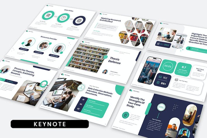 扁平化设计论文答辩专业研究商业计划总结通用keynote模板 - 顶尖PPT