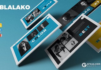 30页大标题搭配图片设计时尚杂志风PPT模板5种主题配色 - 顶尖PPT