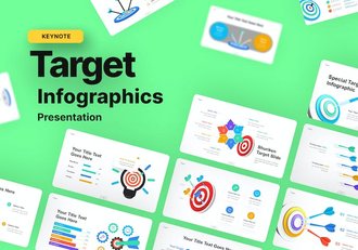 目标中心信息飞镖箭靶图形keynote模板 - 顶尖PPT