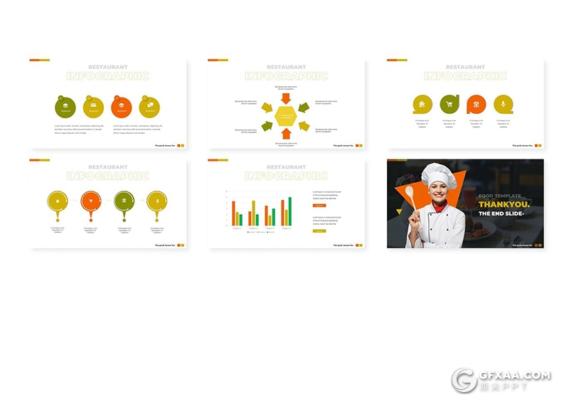 30页5种配色厨师餐饮行业美食展示介绍PPT模板 - 顶尖PPT