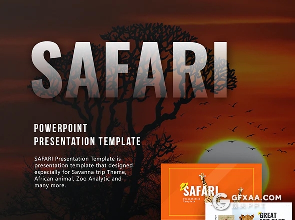 64页精美设计野生动物保护动物介绍PPT模板11种主题配色94种XML配色 - 顶尖PPT