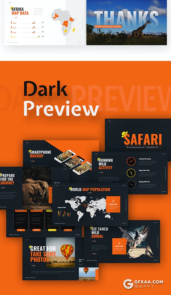 64页精美设计野生动物保护动物介绍PPT模板11种主题配色94种XML配色 - 顶尖PPT