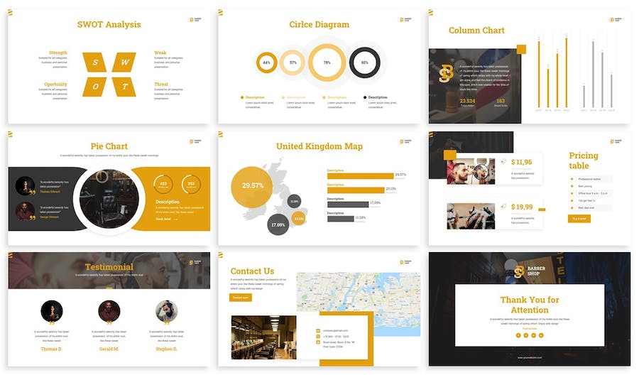 理发店服务推介宣传PPT模板 - 顶尖PPT