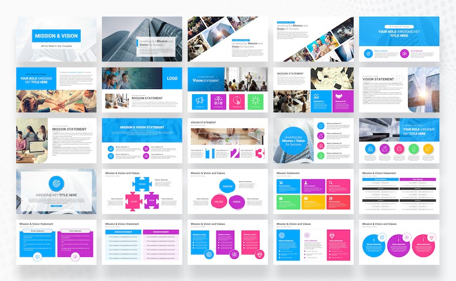 企业使命愿景主题演示文稿Keynote模板 - 顶尖PPT