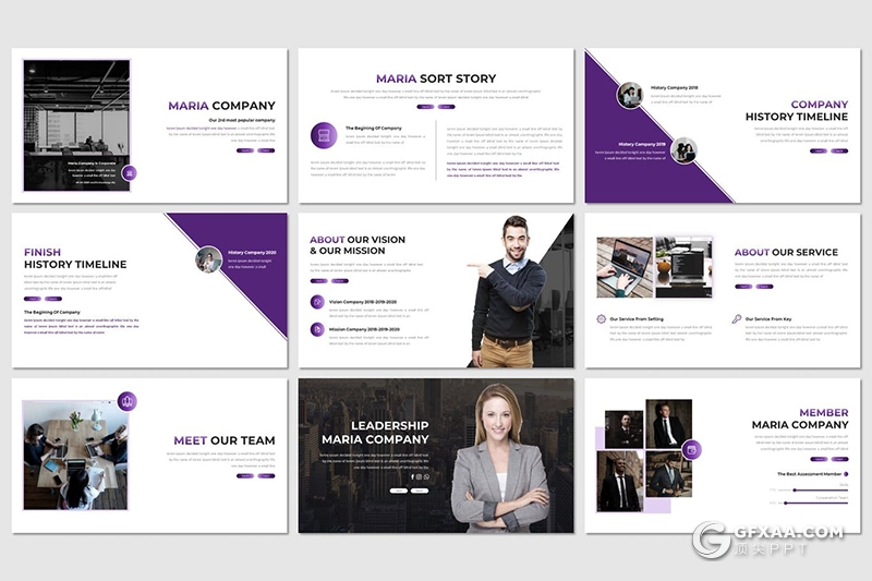 30页企业商业项目计划书项目合作业务展示PPT模板5种主题配色 - 顶尖PPT