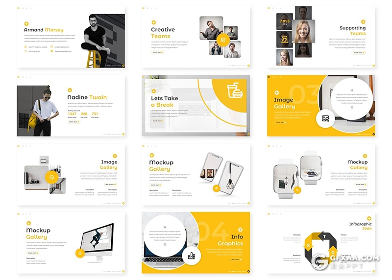 30页商业项目介绍工作总结计划多用途Google slides模板5种主题配色 - 顶尖PPT