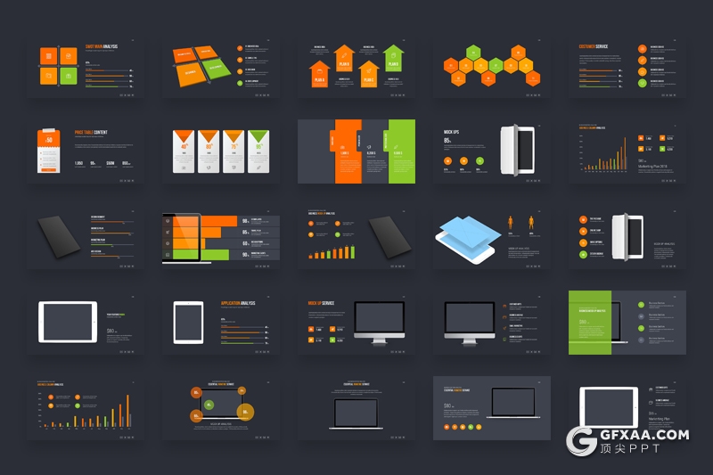 170页数据信息图形ppt条形图圆形图齿轮图部分国家地图图形ppt模板 - 顶尖PPT