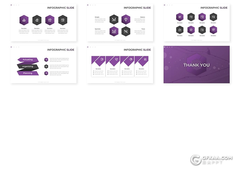 30页六边形商业项目计划书项目报告工作总结Google slides模板 5种配色 - 顶尖PPT