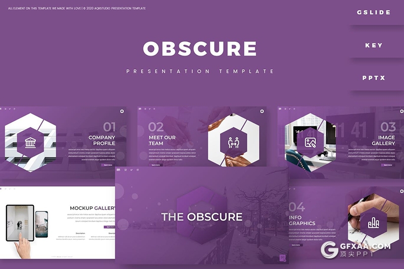 30页六边形商业项目计划书项目报告工作总结Google slides模板 5种配色 - 顶尖PPT