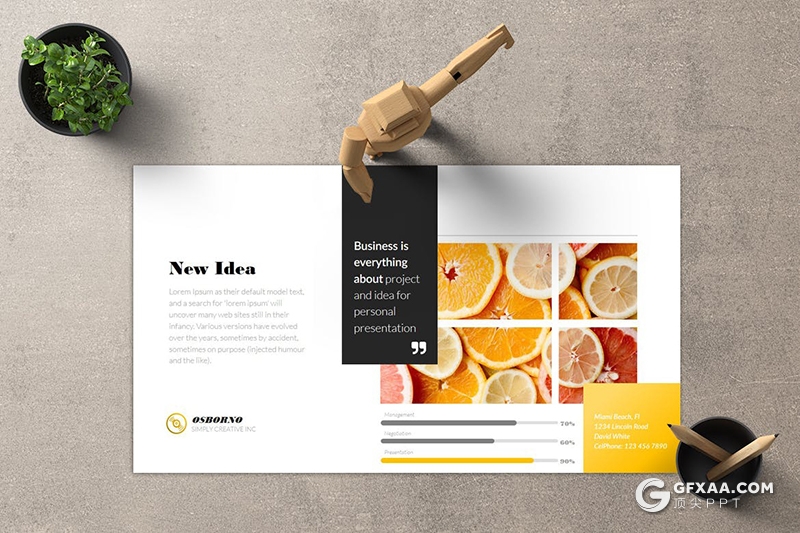 扁平化简约风格水果介绍宣传图片展示PPT模板 - 顶尖PPT