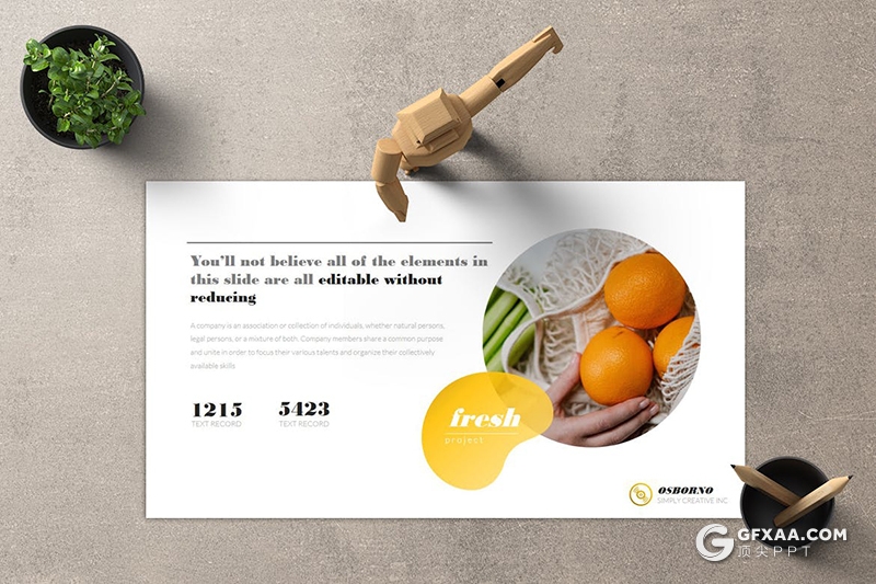 扁平化简约风格水果介绍宣传图片展示PPT模板 - 顶尖PPT