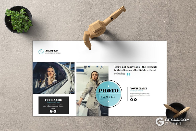 时尚简约国外小清新文艺风格PPT模板 - 顶尖PPT