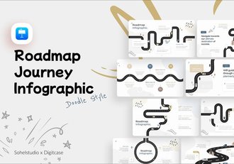 涂鸦风格路线图形keynote模板 - 顶尖PPT