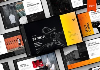 橙色商务企业品牌形象展示PPT模板 - 顶尖PPT