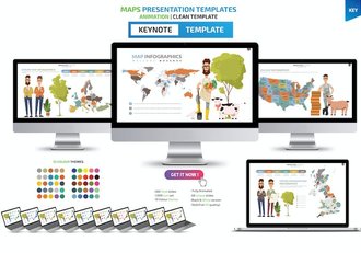 世界每个国家可编辑地图keynote模板 - 顶尖PPT