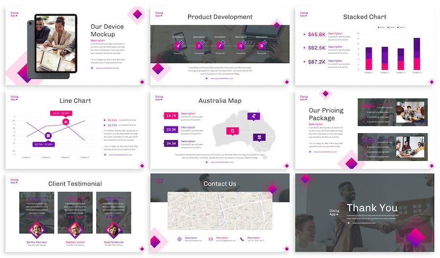 对话框手机应用程序项目开发启动会议keynote模板 - 顶尖PPT