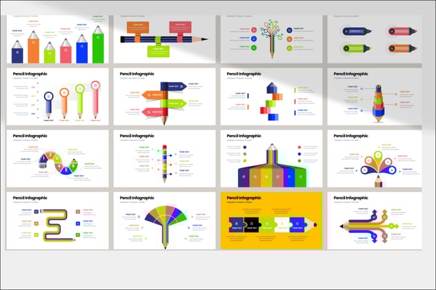 铅笔图形收件箱信息图形PPT模板 - 顶尖PPT