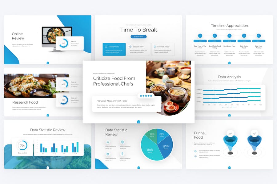 酒店餐饮美食介绍展示美食主题PPT模板 - 顶尖PPT