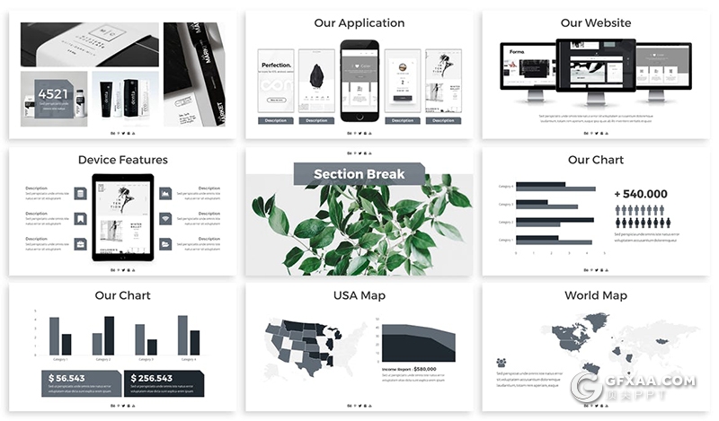 30页扁平化简约风格工作汇报总结商务通用keynote模板3种主题配色 - 顶尖PPT