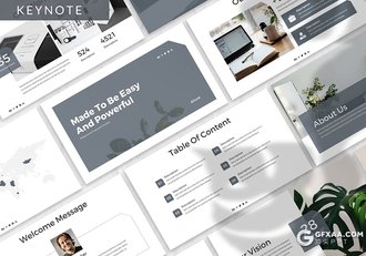 30页扁平化简约风格工作汇报总结商务通用keynote模板3种主题配色 - 顶尖PPT