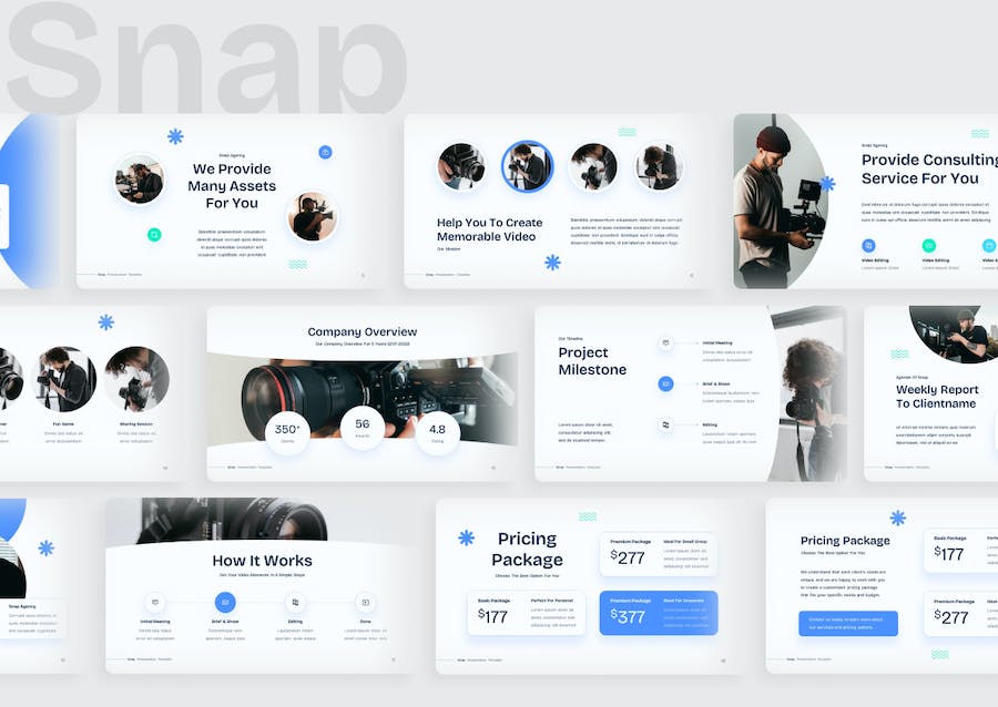 摄影照相短视频拍摄服务keynote模板 - 顶尖PPT