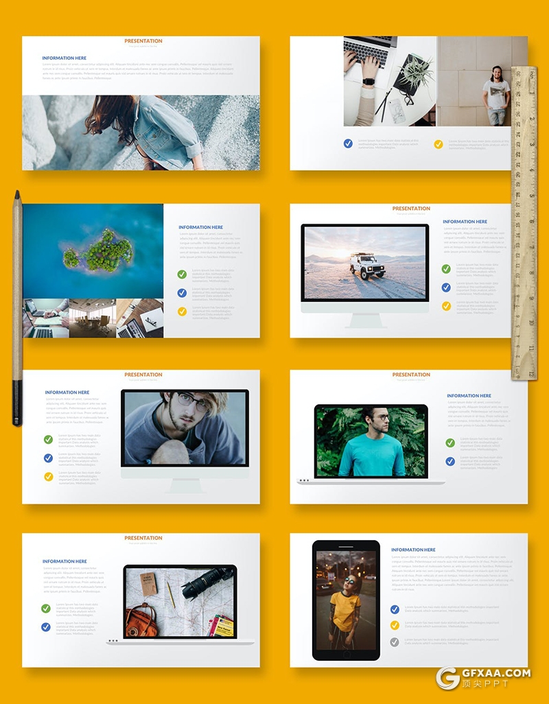 36页创意图形图片剪影国外图片展示极简多用途keynote模板 - 顶尖PPT