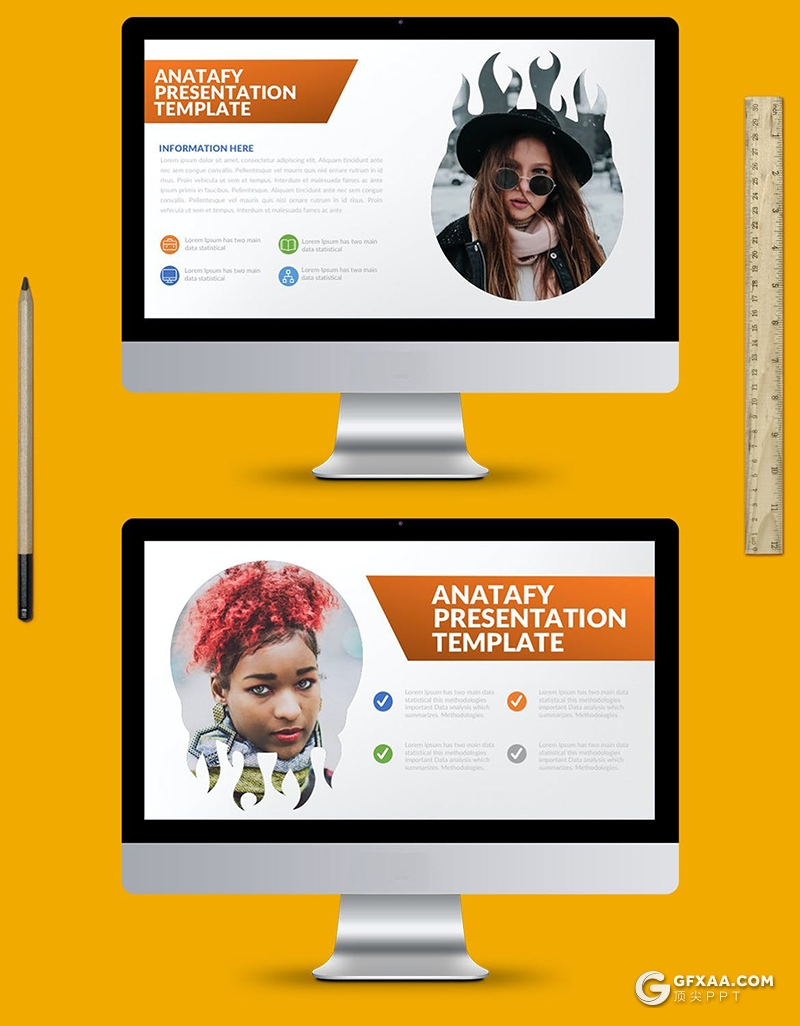 36页创意图形图片剪影国外图片展示极简多用途keynote模板 - 顶尖PPT