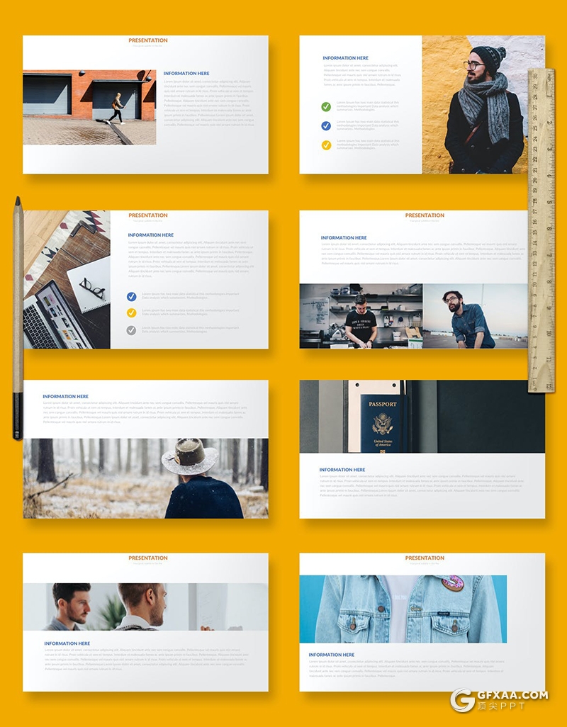 36页创意图形图片剪影国外图片展示极简多用途keynote模板 - 顶尖PPT