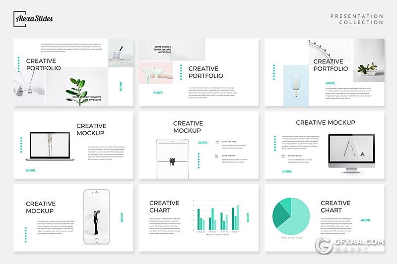 30页简约文艺唯美小清新风格Google slides模板 - 顶尖PPT