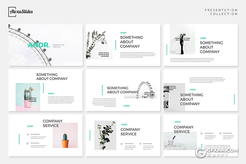 30页简约文艺唯美小清新风格Google slides模板 - 顶尖PPT