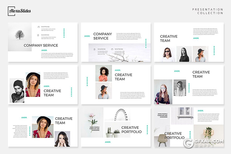30页简约文艺唯美小清新风格Google slides模板 - 顶尖PPT