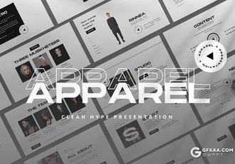 50页黑白极简风格时尚模特展示Google slides模板 - 顶尖PPT