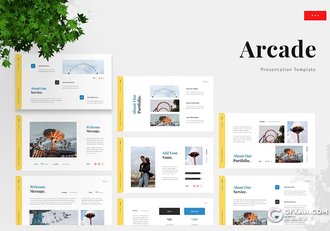 30页简约信封设计风格文艺小清新多用途PPT模板 - 顶尖PPT