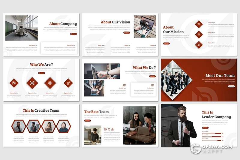 30页国外商务风格业务合作项目展示PPT模板5种主题配色 - 顶尖PPT