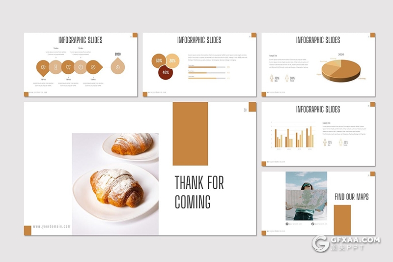 30页扁平化面包烘培工艺介绍面包品牌宣传PPT模板5种主题配色 - 顶尖PPT