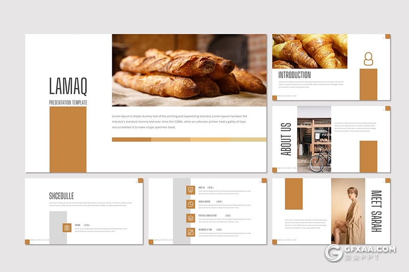 30页扁平化面包烘培工艺介绍面包品牌宣传PPT模板5种主题配色 - 顶尖PPT