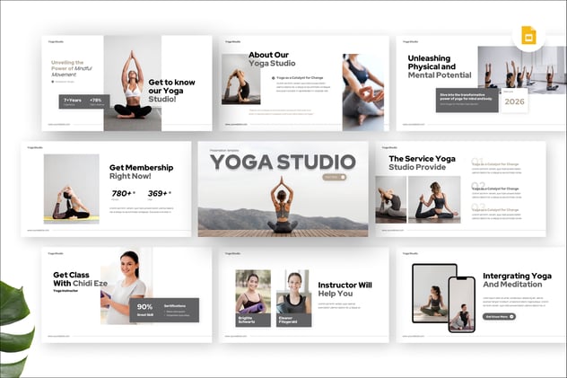瑜伽工作室介绍PPT模板 - 顶尖PPT