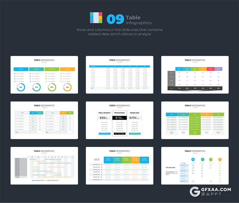 200页国外彩色创意商务图形ppt模板卡通人物插画ppt树形图圆形金字塔箭头指向地图图形PPT模板 - 顶尖PPT