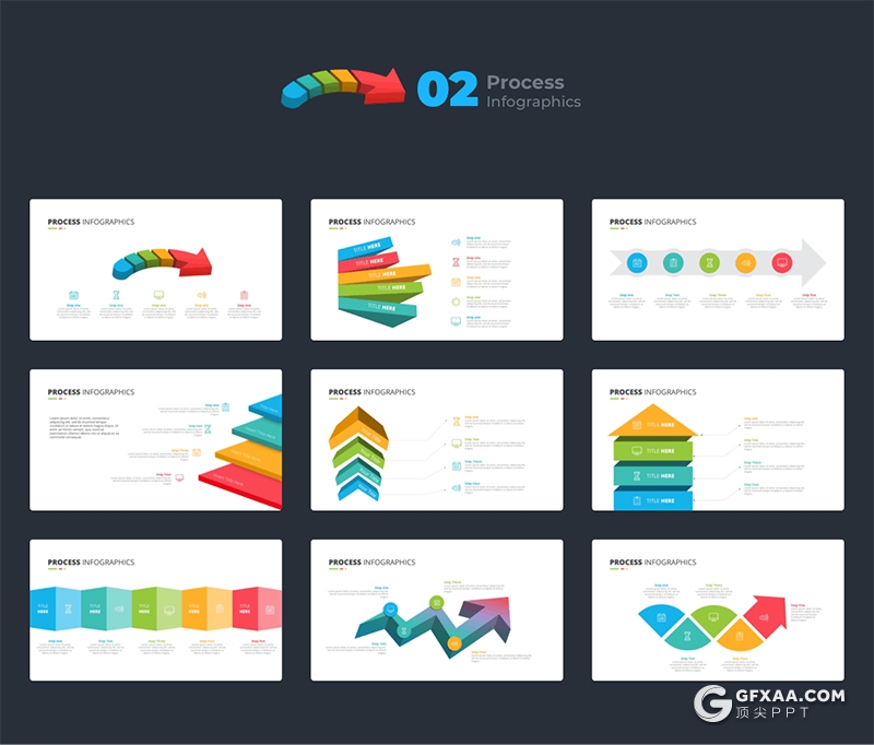 200页国外彩色创意商务图形ppt模板卡通人物插画ppt树形图圆形金字塔箭头指向地图图形PPT模板 - 顶尖PPT