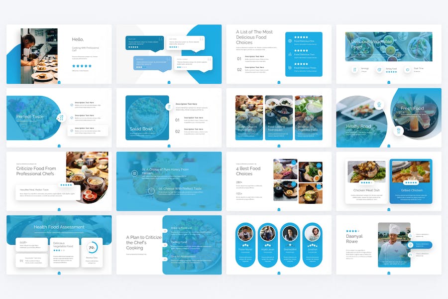 酒店餐饮美食介绍展示美食主题PPT模板 - 顶尖PPT