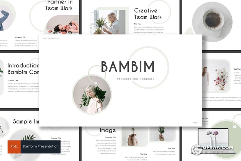 30页创意圆形标签设计极简文艺风格多用途PPT模板5种配色 - 顶尖PPT