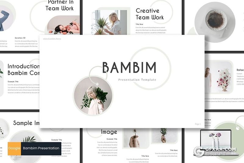 30页创意圆形标签设计极简文艺风格多用途Google slides模板5种配色 - 顶尖PPT