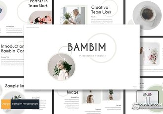 30页创意圆形标签设计极简文艺风格多用途Google slides模板5种配色 - 顶尖PPT