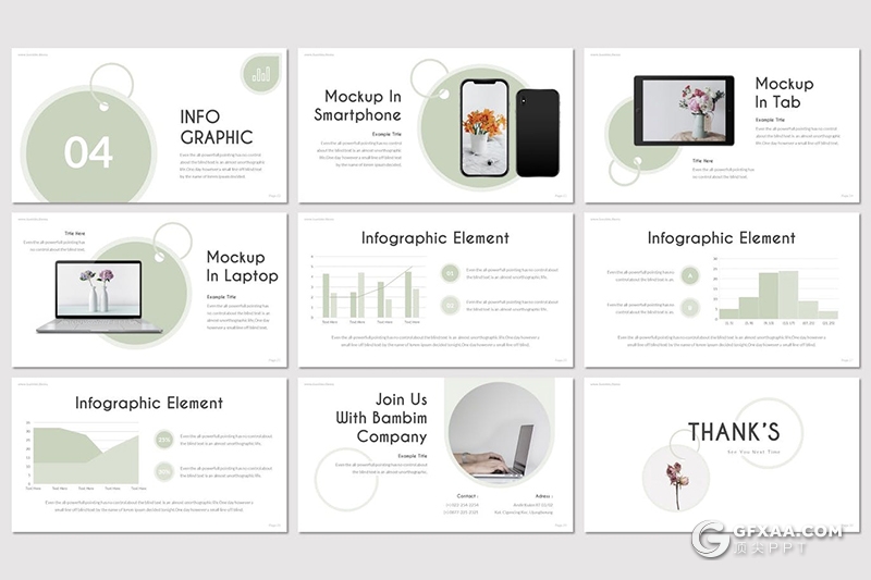 30页创意圆形标签设计极简文艺风格多用途keynote模板5种配色 - 顶尖PPT