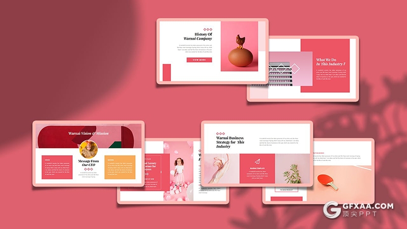 30页国外红色流行时尚杂志风格PPT模板 - 顶尖PPT